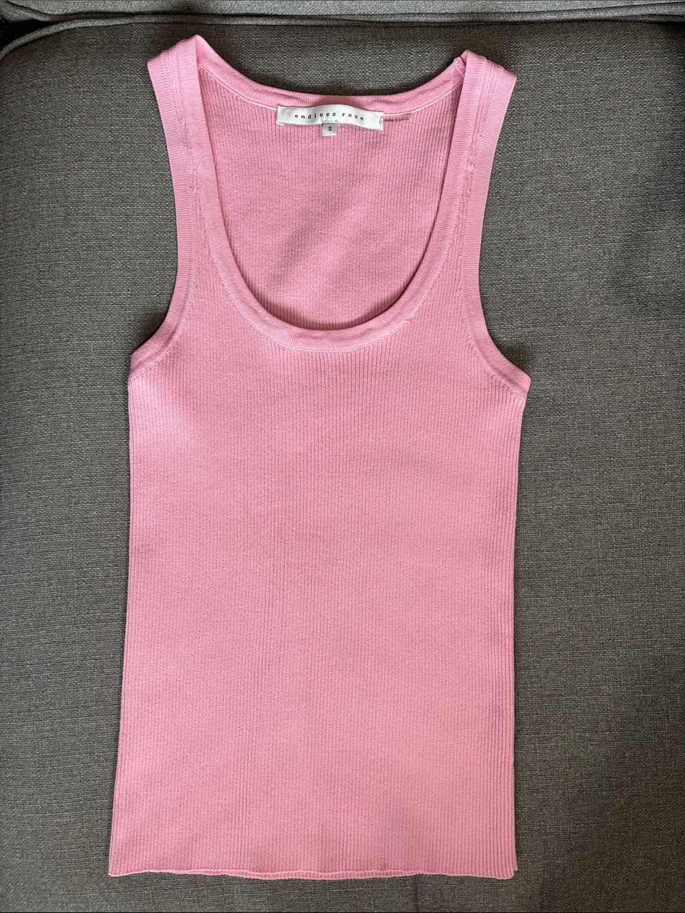 Endless Rose Pink Ribbed Scoop Tank